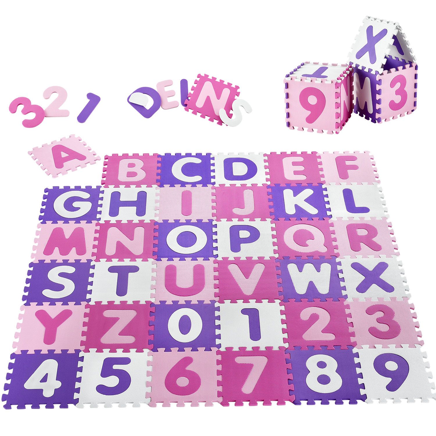 Juskys Dětské Puzzle Juna 36 díly od A do Z a od 0 do 9