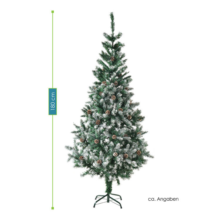 Umělý vánoční stromek - 180 cm, zelený se sněhem