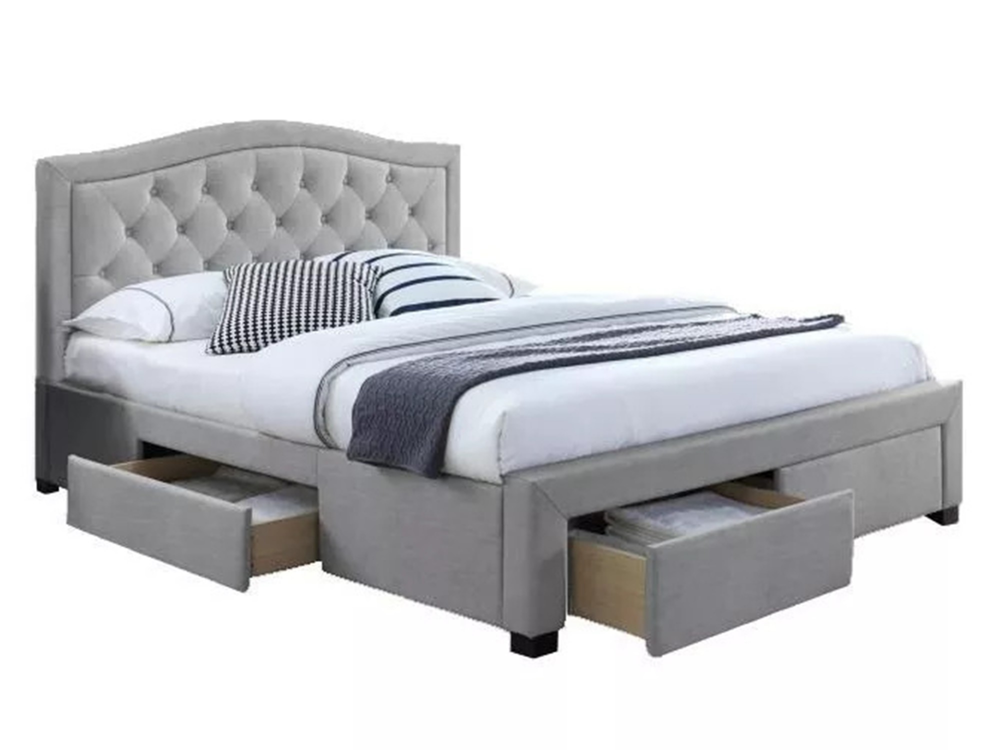 Signal Čalouněná postel ELECTRA 140 x 200 cm barva šedá / dub