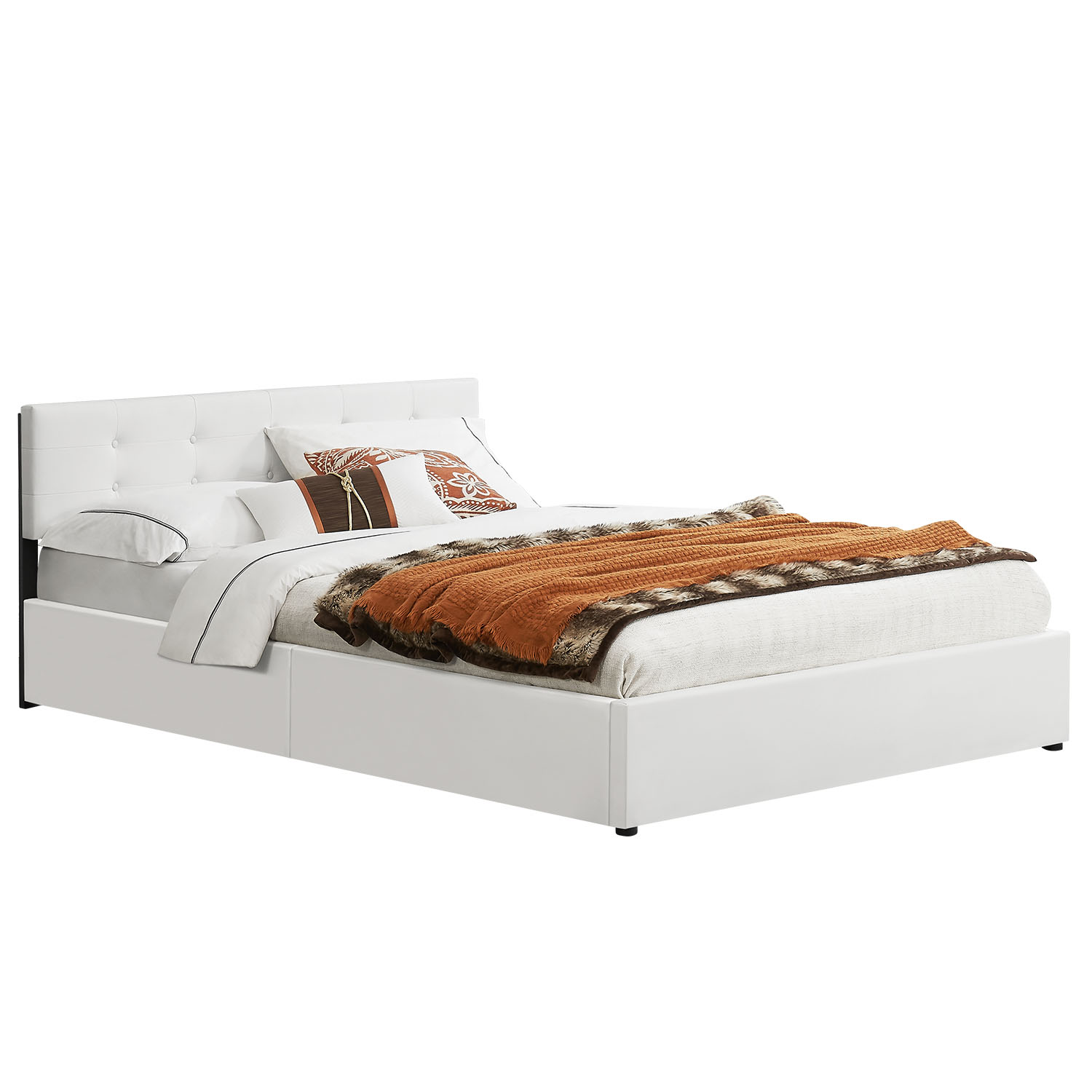 Levně Juskys Čalouněná postel ,,Marbella" 140 x 200 cm - bílá
