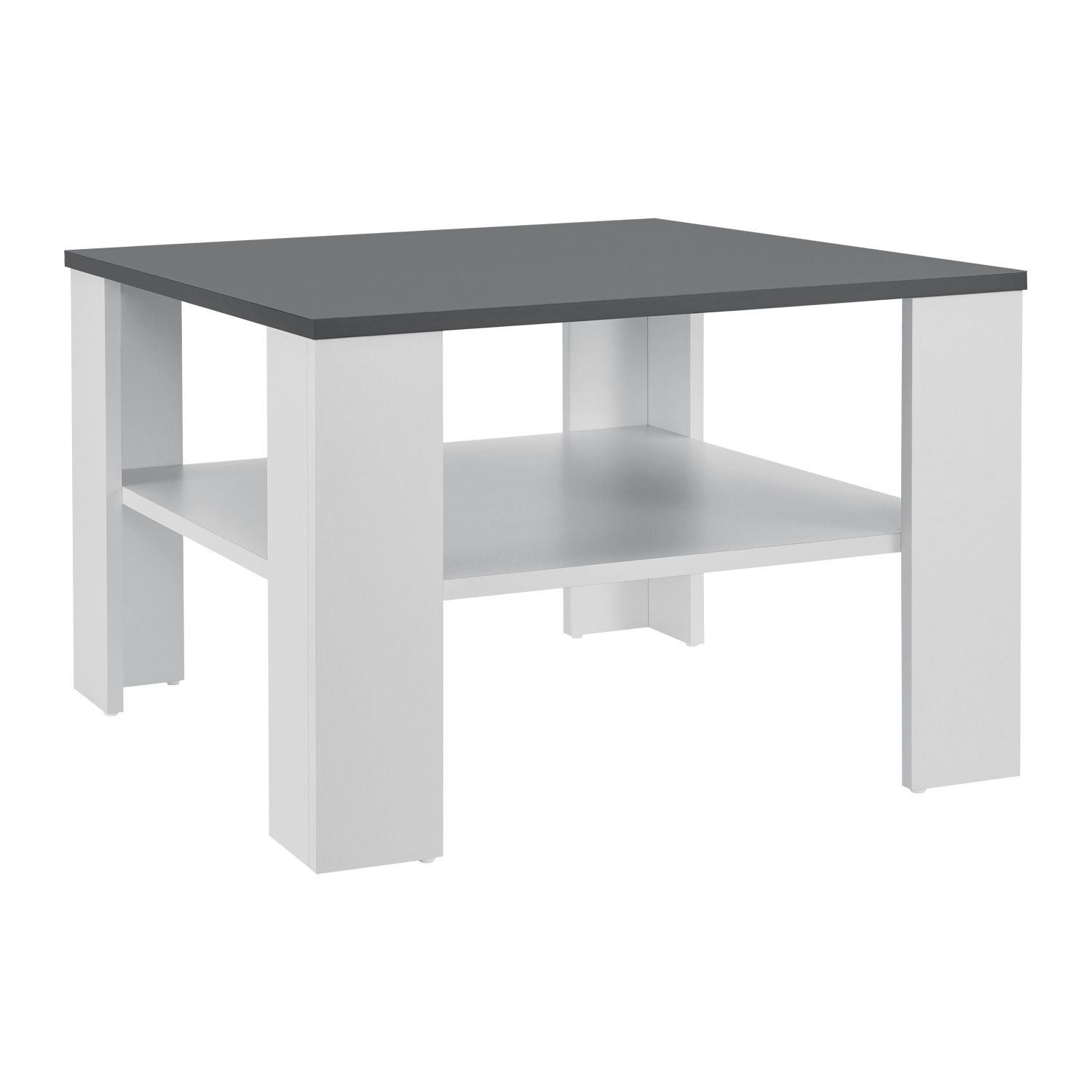 Juskys Konferenční stolek 60 x 60 x 40 cm bílá/tmavě šedá