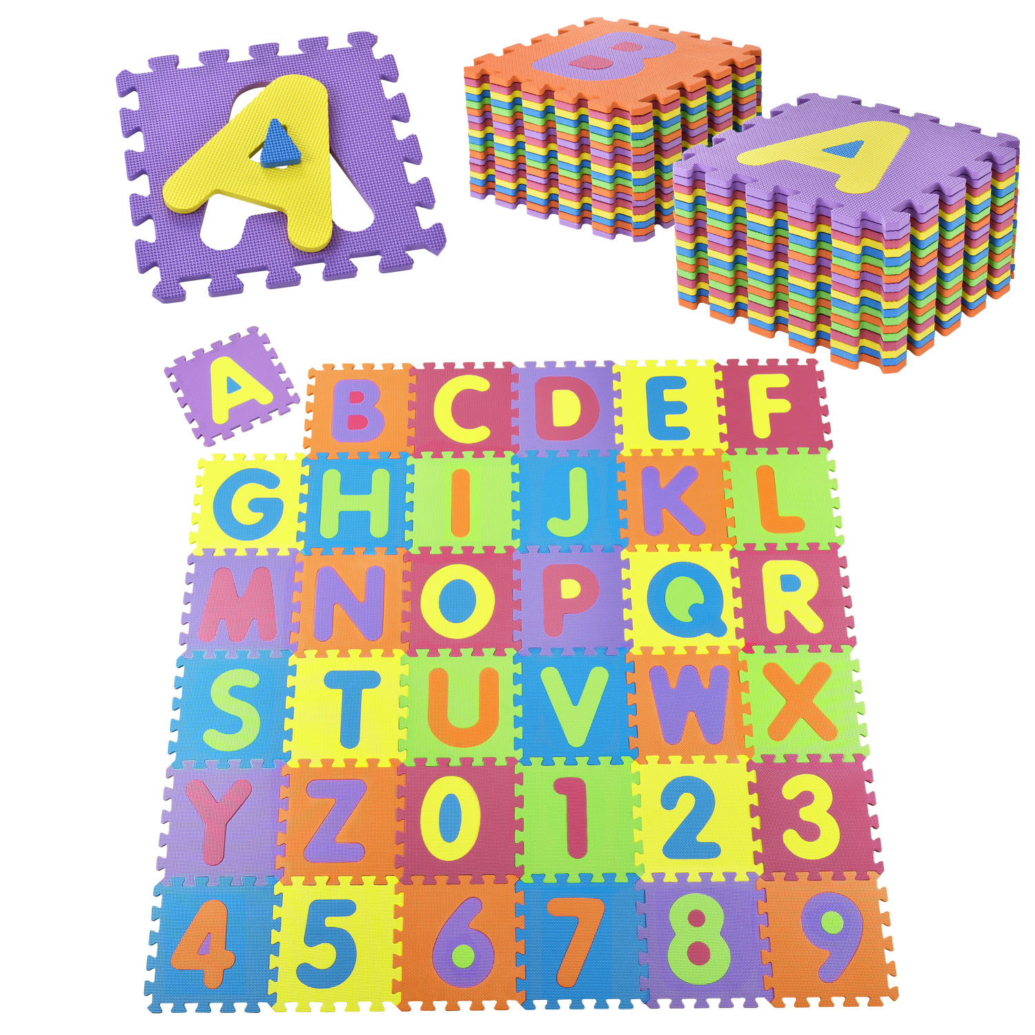 Juskys Dětské puzzle 36 částí od A po Z a od 0 po 9