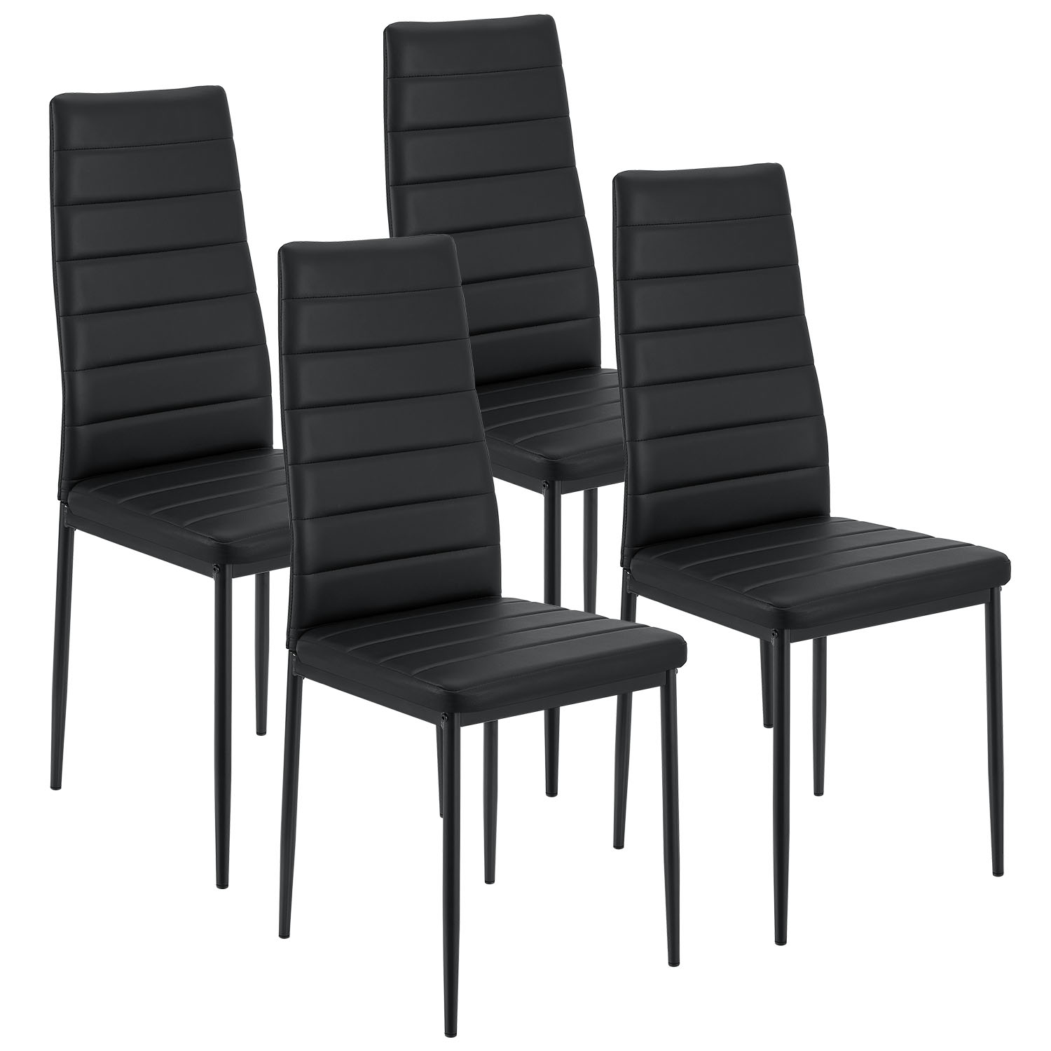 Levně Juskys Jídelní židle Loja 4ks set - černá