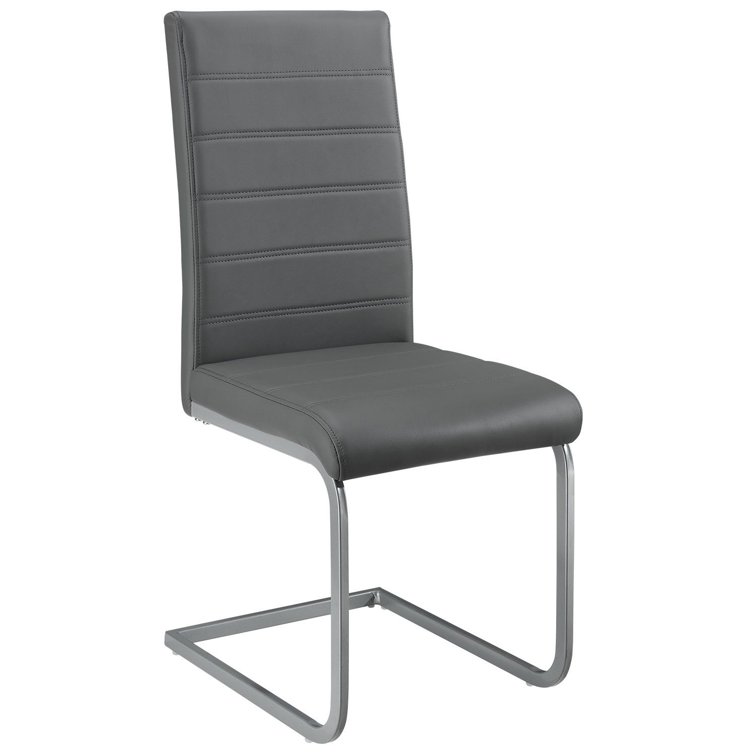 Levně Juskys Konzolová židle Vegas sada 2 kusů, syntetická kůže, v šedé barvě