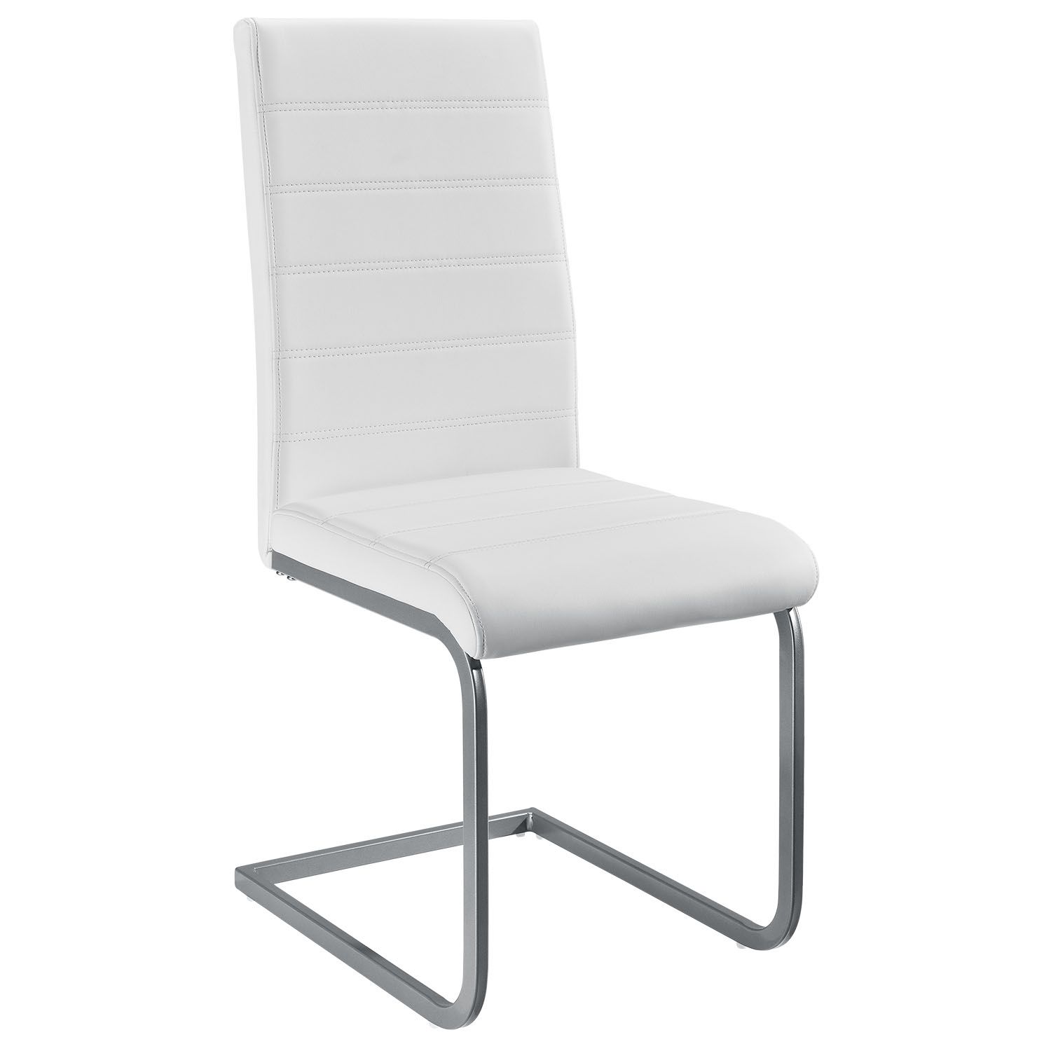 Juskys Konzolová židle  Vegas sada 4 kusů, syntetická kůže, v bílé barvě