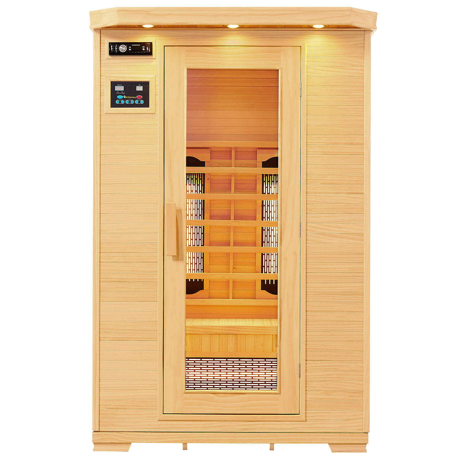 Levně Juskys Infračervená sauna/ tepelná kabina Oslo s plnospektrálními zářiči a dřevem Hemlock
