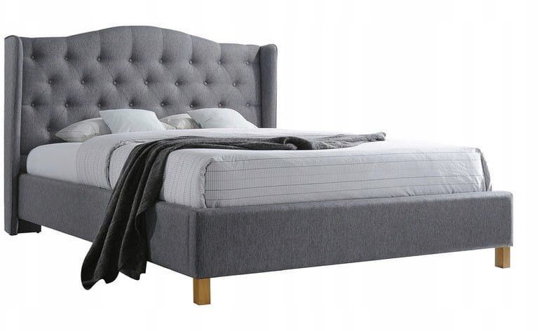 Signal Čalouněná postel ASPEN 140 x 200 cm barva šedá / dub