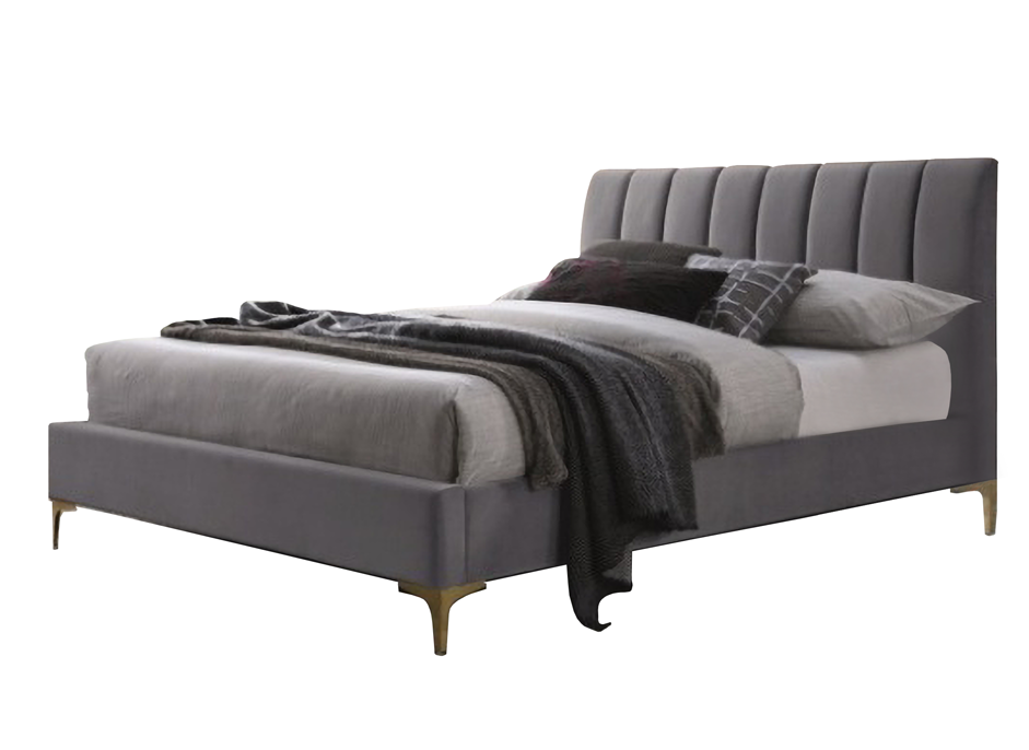 Signal Čalouněná postel MIRAGE VELVET 160 x 200 cm barva šedá  /  zlatá