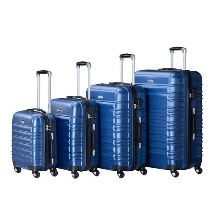 Sada kufrů ABS 4 ks s teleskopickou rukojetí a kolečky - modrá