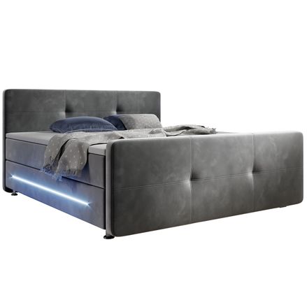Pružinová postel Houston 140 x 200 cm šedá