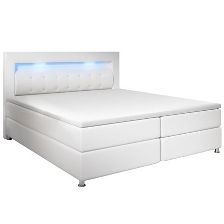 Pružinová postel Montana 120 x 200 cm - bílá s toperem
