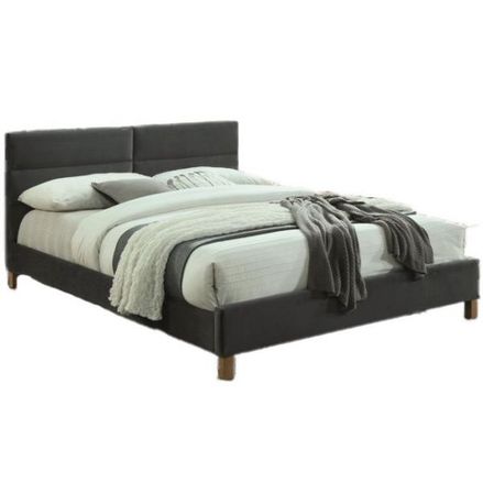 Čalouněná postel SIERRA VELVET 160 x 200 cm barva šedá / dub