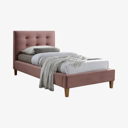 Čalouněná postel TEXAS 90 x 200 cm barva růžová/ dub