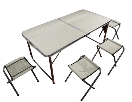 Campingový set - stůl 120x60cm+4 stoličky