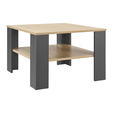Konferenční stolek 60 x 60 x 40 cm tmavě šedá/vzhled dřeva