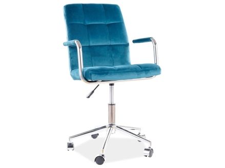 Kancelářská židle Q-022 samet tyrkysová bluvel 85