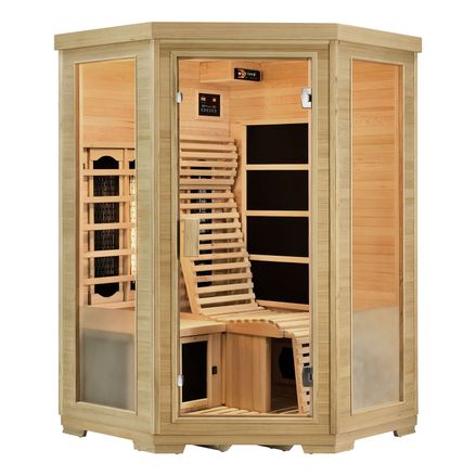 Infračervená sauna / tepelná kabina Aalborg s triplexním topným systémem a dřevem Hemlock