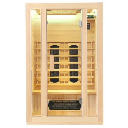 Infračervená sauna/tepelná kabina Nyborg S120K s keramikou, panelovým radiátorem a dřevem Hemlock