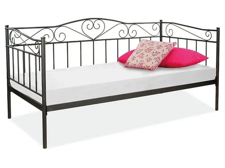 Kovová postel BIRMA 90 x 200 cm černá