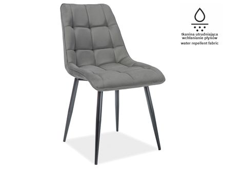 Židle CHIC MATT VELVET 85 černý rám / šedá