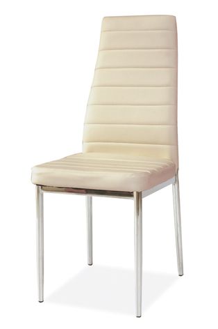 Židle H261 chrom/krémová eko kůže