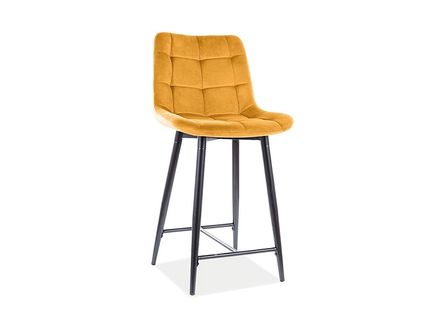 Polovičná barová židle CHIC H-2 VELVET černý rám / curry BLUVEL 68