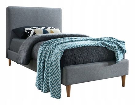 Čalouněná postel ACOMA 90 x 200 cm barva šedá / dub