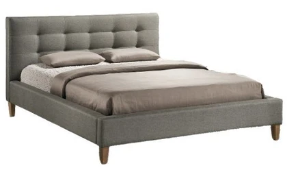 Čalouněná postel TEXAS 140 x 200 cm barva šedá / dub