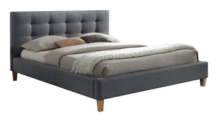 Čalouněná postel TEXAS 160 x 200 cm barva šedá / dub