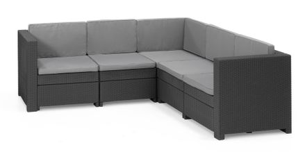 Provence zahradní sofa - antracit + šedé podušky