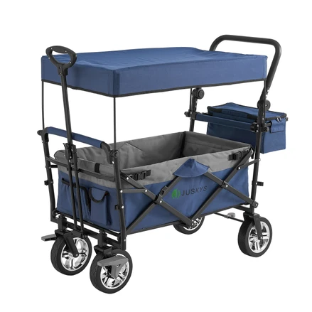Ruční vozík se střechou modrý / šedý