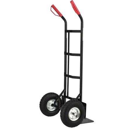 Ruční vozík Basic černá s červenými rukojeťmi