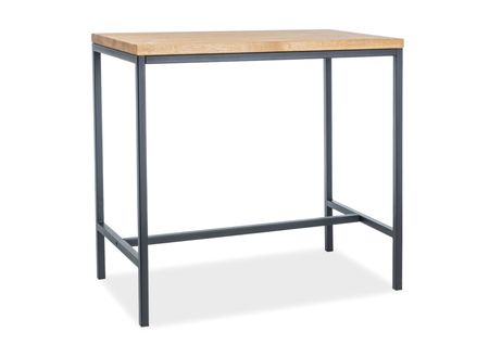 Barový stolek METRO pevný dub/černý 110x60x100