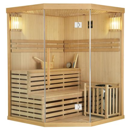 Tradiční saunová kabina / finská sauna Espoo150 Premium - 150 x 150 cm 6 kW