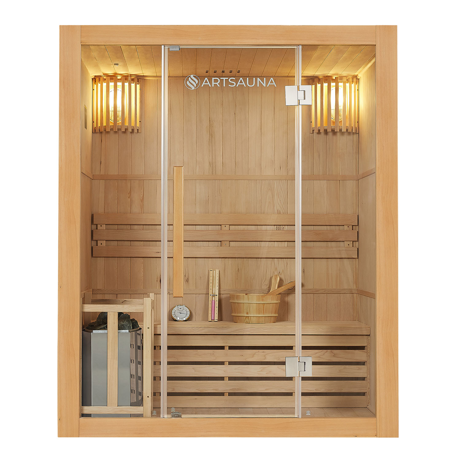 Levně Juskys Tradiční saunová kabina / finská sauna Tampere 150 x 110 cm 4,5 kW